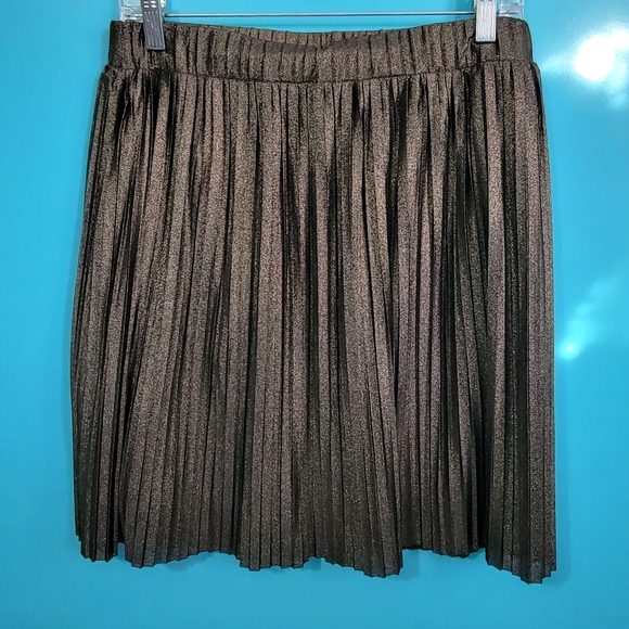 🏷1/$15, 2/$20, 3/$27 Reitmans gold shimmer skater skirt - Picture 1 of 4